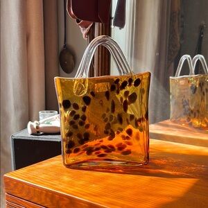 Leopard Print Glass Handbag